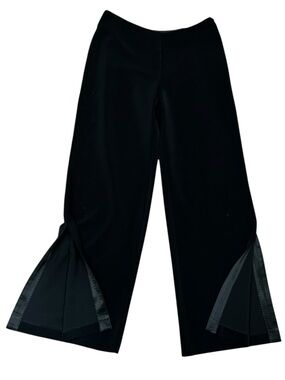 White House Black Market Black Side Slit Dress Pants Size 4 Flare Pants Slit Hem
